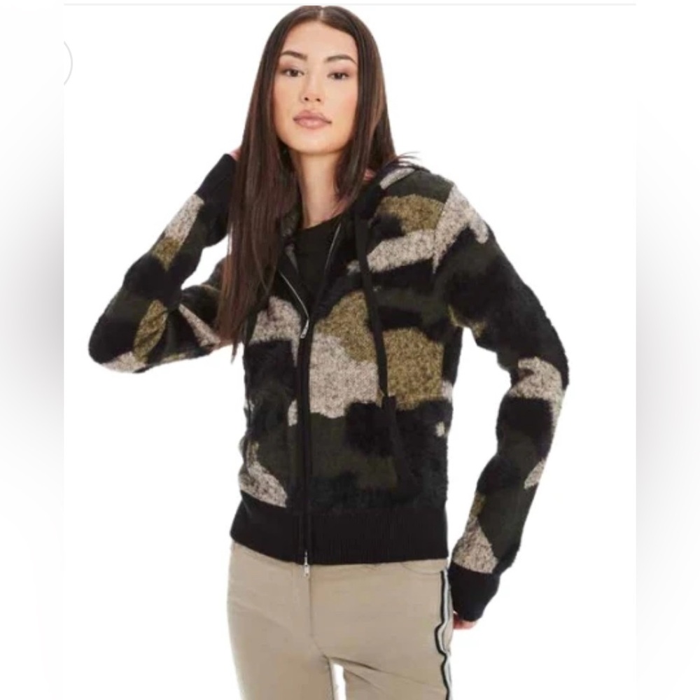 ANATOMIE Ciara Cozy Green Camo 3D Print Full Zip Hooded Jacket Size Small NWOT